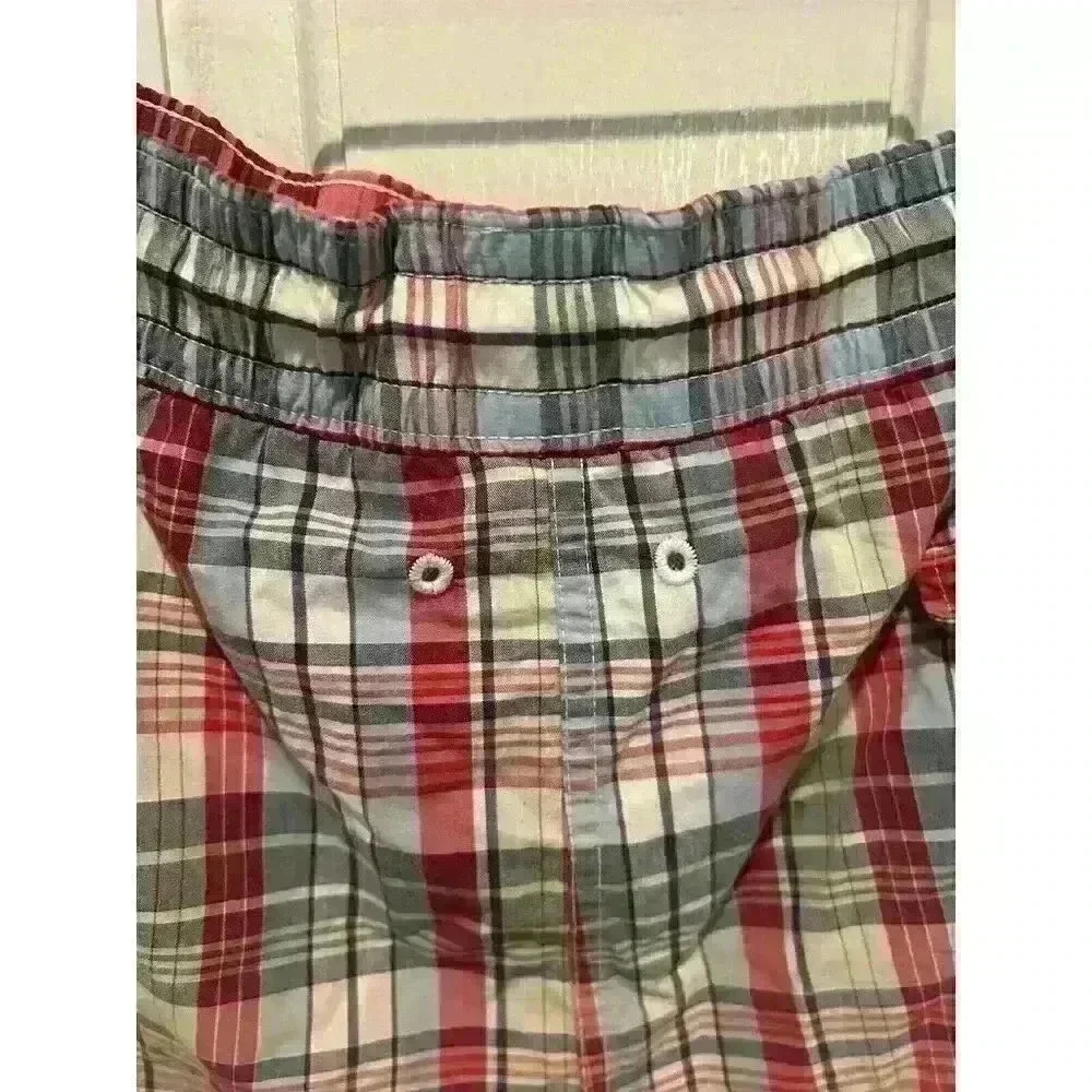 J. Crew The Original Shortboard Short Men LG Plaid Mesh Lined Swim Trunk Pockets